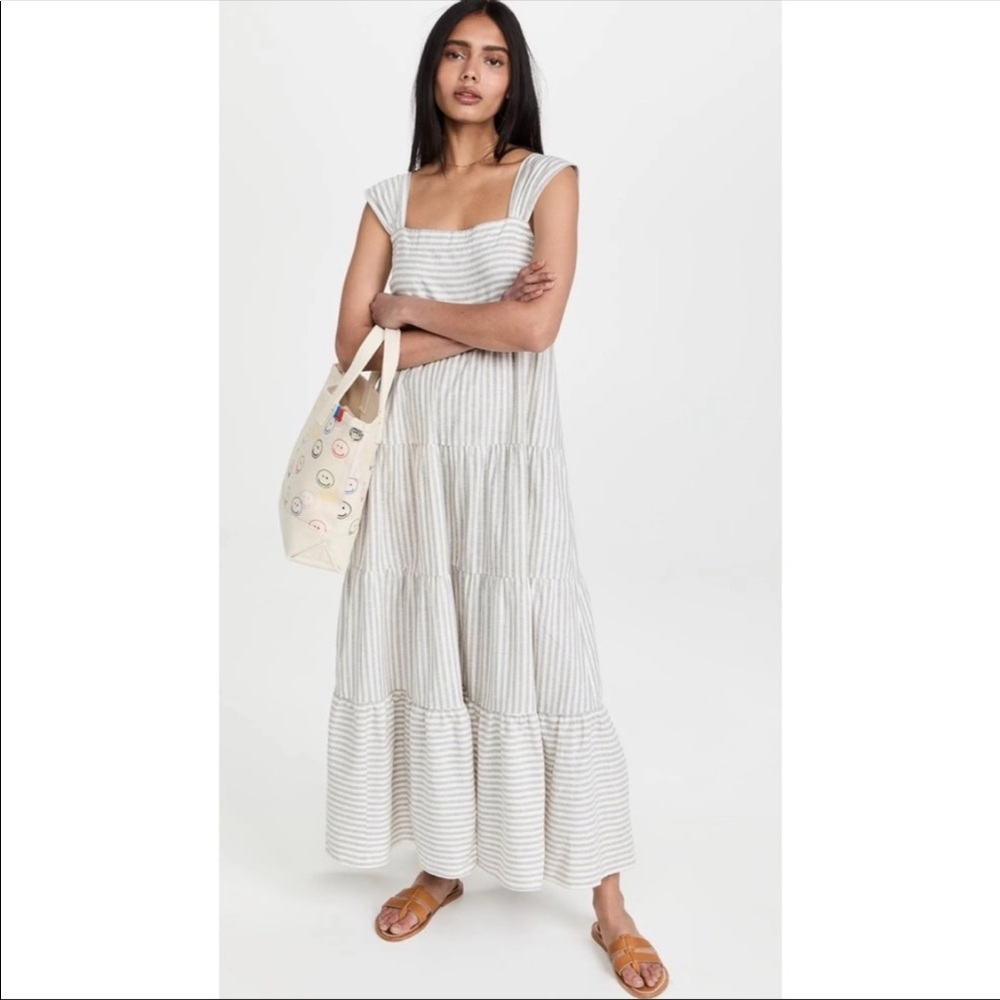 NWT Madewell Striped Tiered Maxi Dress